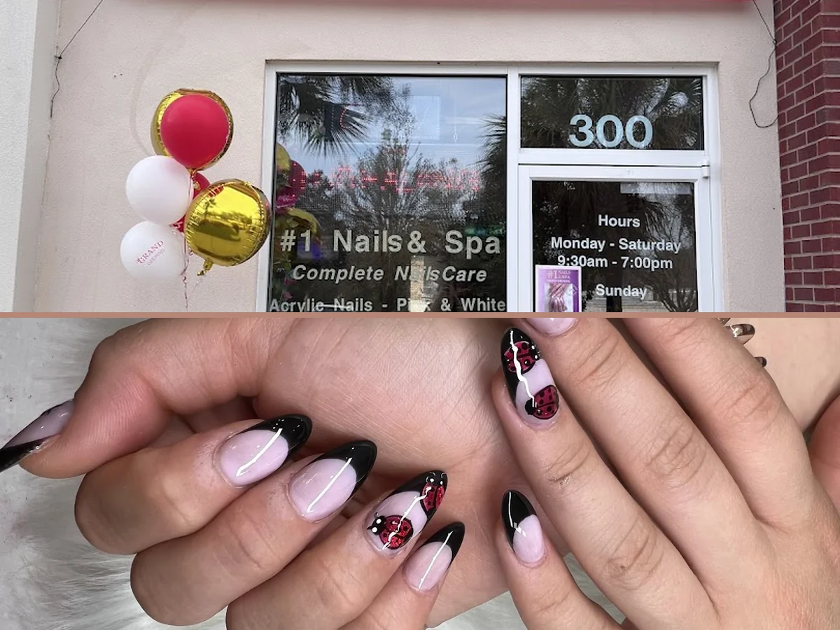 Neat manicure stations inside a clean nail salon.